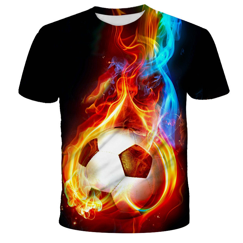 Kawaii Football 3D Prinditud T-särk Lastele Ümarkaelusega Suvine mood T-särk Poiss Tüdruk Unisex Lahtised Sport Lasteriided T-särgid