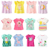 Jauni Bērnu meiteņu T krekls Vasaras Bērnu Kokvilnas Topi Toddler T-krekli Apģērbi Bērnu Apģērbi Karikatūras T-krekli Īsām piedurknēm 2-9G
