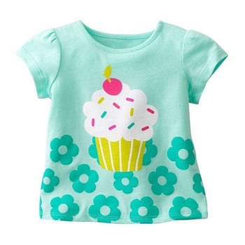 Νέο παιδικό μπλουζάκι για κορίτσια, καλοκαιρινό μωρό, βαμβακερά μπλουζάκια, μπλουζάκια για νήπια, ρούχα για παιδιά, μπλουζάκια κινουμένων σχεδίων, κοντομάνικα 2-9 ετών