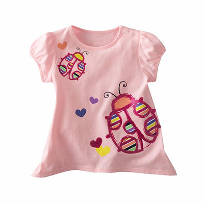 Jauni Bērnu meiteņu T krekls Vasaras Bērnu Kokvilnas Topi Toddler T-krekli Apģērbi Bērnu Apģērbi Karikatūras T-krekli Īsām piedurknēm 2-9G