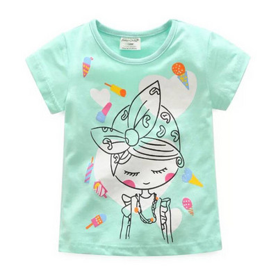 Jauni Bērnu meiteņu T krekls Vasaras Bērnu Kokvilnas Topi Toddler T-krekli Apģērbi Bērnu Apģērbi Karikatūras T-krekli Īsām piedurknēm 2-9G