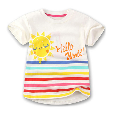 Jauni Bērnu meiteņu T krekls Vasaras Bērnu Kokvilnas Topi Toddler T-krekli Apģērbi Bērnu Apģērbi Karikatūras T-krekli Īsām piedurknēm 2-9G