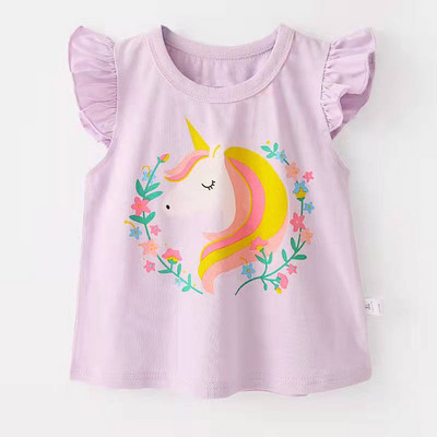 Jauni Bērnu meiteņu T krekls Vasaras Bērnu Kokvilnas Topi Toddler T-krekli Apģērbi Bērnu Apģērbi Karikatūras T-krekli Īsām piedurknēm 2-9G