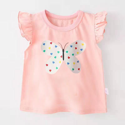 Jauni Bērnu meiteņu T krekls Vasaras Bērnu Kokvilnas Topi Toddler T-krekli Apģērbi Bērnu Apģērbi Karikatūras T-krekli Īsām piedurknēm 2-9G
