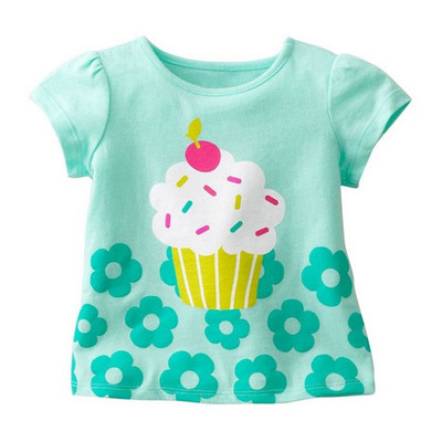 Jauni Bērnu meiteņu T krekls Vasaras Bērnu Kokvilnas Topi Toddler T-krekli Apģērbi Bērnu Apģērbi Karikatūras T-krekli Īsām piedurknēm 2-9G