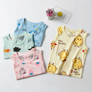 Παιδικά καλοκαιρινά μπλουζάκια Αμάνικο γιλέκο καρτούν αναπνεύσιμο 100% βαμβακερά ρούχα για αγόρια κορίτσια Παιδικό μπλουζάκι μπλουζάκι Ρούχα 90-150cm Νέο