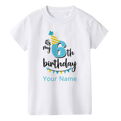 Dječakov rođendanski broj Ime Crtani broj majice 1 2 3 4 5 6 7 8 9 Grafička dječja odjeća Dječje rođendanske majice Smiješni poklon