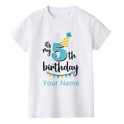 Dječakov rođendanski broj Ime Crtani broj majice 1 2 3 4 5 6 7 8 9 Grafička dječja odjeća Dječje rođendanske majice Smiješni poklon