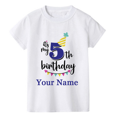 Dječakov rođendanski broj Ime Crtani broj majice 1 2 3 4 5 6 7 8 9 Grafička dječja odjeća Dječje rođendanske majice Smiješni poklon