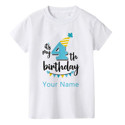 Dječakov rođendanski broj Ime Crtani broj majice 1 2 3 4 5 6 7 8 9 Grafička dječja odjeća Dječje rođendanske majice Smiješni poklon