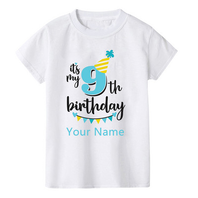 Dječakov rođendanski broj Ime Crtani broj majice 1 2 3 4 5 6 7 8 9 Grafička dječja odjeća Dječje rođendanske majice Smiješni poklon