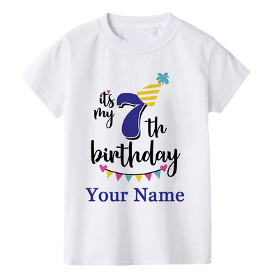 Dječakov rođendanski broj Ime Crtani broj majice 1 2 3 4 5 6 7 8 9 Grafička dječja odjeća Dječje rođendanske majice Smiješni poklon