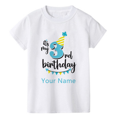 Dječakov rođendanski broj Ime Crtani broj majice 1 2 3 4 5 6 7 8 9 Grafička dječja odjeća Dječje rođendanske majice Smiješni poklon