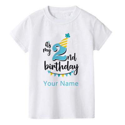 Dječakov rođendanski broj Ime Crtani broj majice 1 2 3 4 5 6 7 8 9 Grafička dječja odjeća Dječje rođendanske majice Smiješni poklon