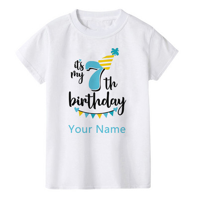 Dječakov rođendanski broj Ime Crtani broj majice 1 2 3 4 5 6 7 8 9 Grafička dječja odjeća Dječje rođendanske majice Smiješni poklon