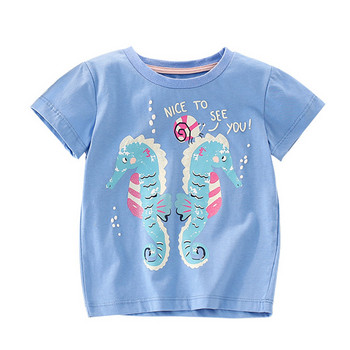 Βαμβακερά μπλουζάκια για κοριτσάκι 2-8 ετών Χαριτωμένα παιδικά μπλουζάκια με στάμπα μονόκερου για κορίτσια Παιδικά καλοκαιρινά κοντομάνικα μπλουζάκια Βρεφικά ρούχα