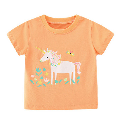 Pamučne majice za djevojčice od 2 do 8 godina, slatka dječja majica s printom jednoroga za djevojčice, dječja ljetna majica kratkih rukava, dječja odjeća
