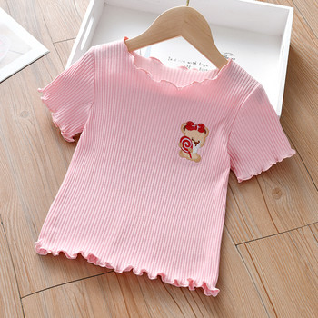 Κοντομάνικο μπλουζάκι για κορίτσια καλοκαιρινά ρούχα Βρεφικά Βρεφικά 100% βαμβακερά κολάν καλοκαιρινά κορίτσια 1-7 ετών Παιδικό μισομάνικο μπλουζάκι