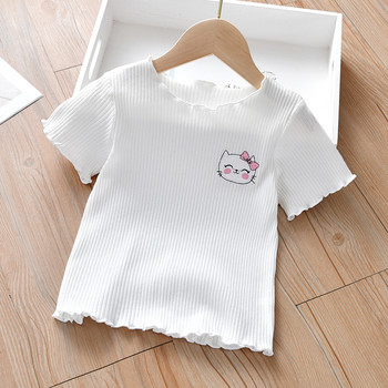 Κοντομάνικο μπλουζάκι για κορίτσια καλοκαιρινά ρούχα Βρεφικά Βρεφικά 100% βαμβακερά κολάν καλοκαιρινά κορίτσια 1-7 ετών Παιδικό μισομάνικο μπλουζάκι