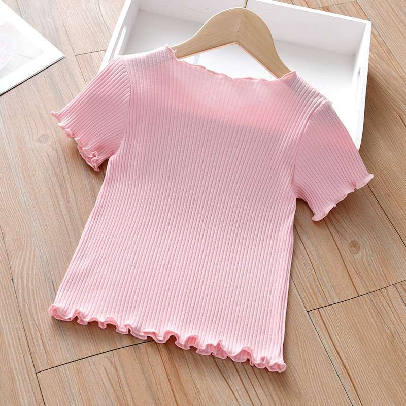 Djevojčice Majica kratkih rukava Ljetna odjeća Bebe 100% pamučne tajice Ljetne djevojčice 1-7 godina Dječja majica do pola rukava