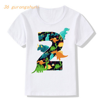 μπλουζάκι αγόρια μπλουζάκια Χρόνια πολλά 2 3 4 5 χρόνια παιδικά μπλουζάκια καρτούν δεινόσαυρος μπλουζάκια μπλουζάκια για κορίτσια πουκάμισα παιδικά ρούχα