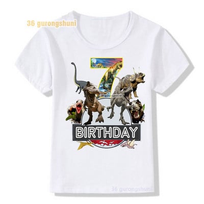 Tričko pre chlapcov, tričká k narodeninám, detské tričko s kresleným dinosaurom pre 2, 3, 4, 5 rokov, topy pre dievčatá, tričká, detské oblečenie.