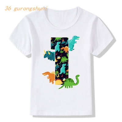 Tričko pre chlapcov, tričká k narodeninám, detské tričko s kresleným dinosaurom pre 2, 3, 4, 5 rokov, topy pre dievčatá, tričká, detské oblečenie.