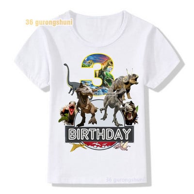 Tričko pre chlapcov, tričká k narodeninám, detské tričko s kresleným dinosaurom pre 2, 3, 4, 5 rokov, topy pre dievčatá, tričká, detské oblečenie.