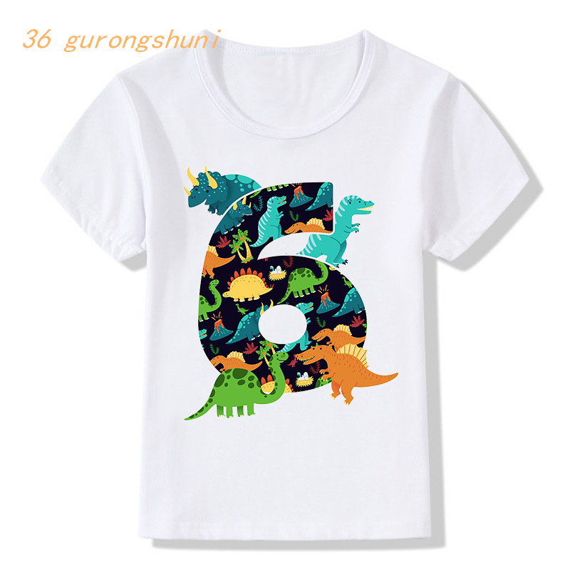 Tričko pre chlapcov, tričká k narodeninám, detské tričko s kresleným dinosaurom pre 2, 3, 4, 5 rokov, topy pre dievčatá, tričká, detské oblečenie.