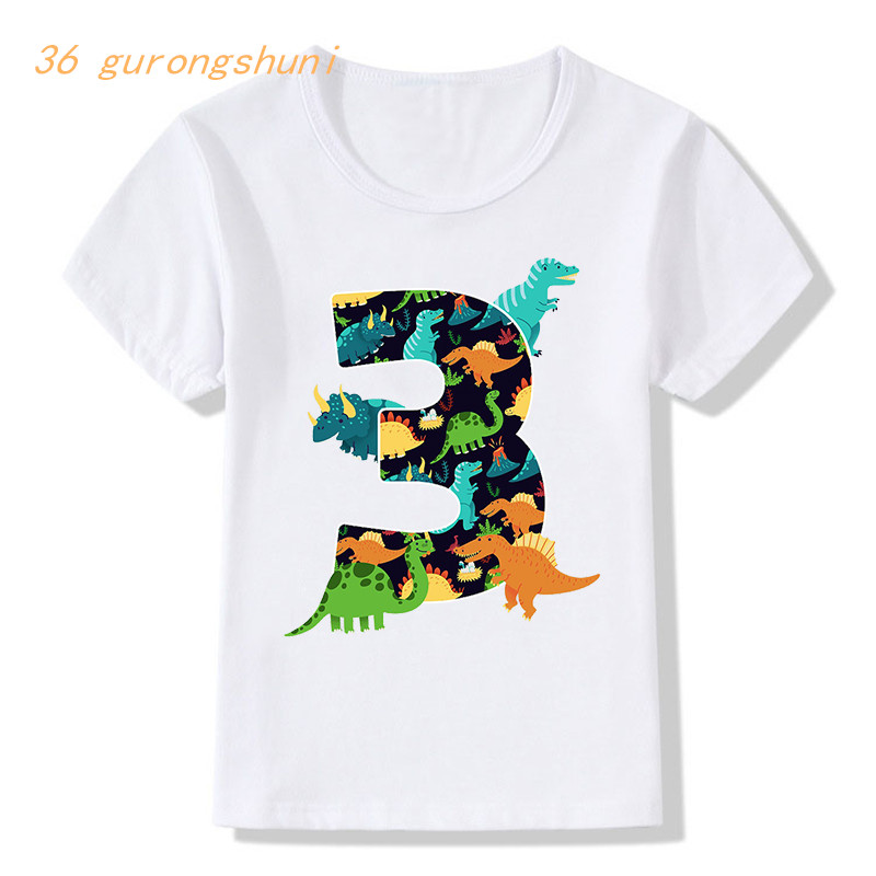 Tričko pre chlapcov, tričká k narodeninám, detské tričko s kresleným dinosaurom pre 2, 3, 4, 5 rokov, topy pre dievčatá, tričká, detské oblečenie.
