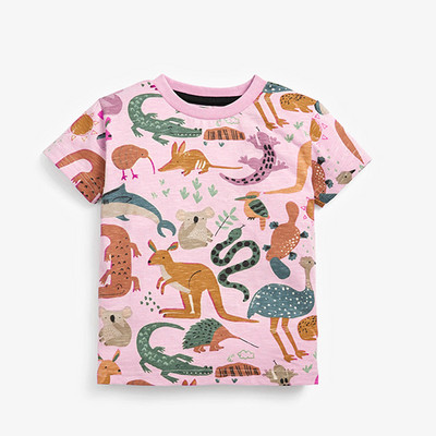 Little Maven 2023 Baby Girls nyári póló Lovely Pink Rabbit flitteres pamut felsők Puha és kényelmes alkalmi ruhák gyerekeknek