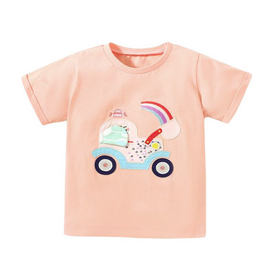 Little Maven 2023 Baby Girls nyári póló Lovely Pink Rabbit flitteres pamut felsők Puha és kényelmes alkalmi ruhák gyerekeknek