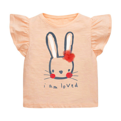 Little Maven 2023 Baby Girls nyári póló Lovely Pink Rabbit flitteres pamut felsők Puha és kényelmes alkalmi ruhák gyerekeknek