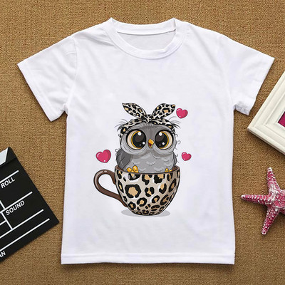 Χαριτωμένο κουκουβάγια καρτούν κορίτσι Παιδικά μπλουζάκια για κορίτσια καλοκαιρινά ρούχα μονόκερος Βρεφικά μπλουζάκια Παιδικά καινούργια μανίκια ρούχα Γραφικό μπλουζάκι μπλουζάκι