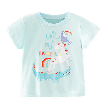 Παιδικό μπλουζάκι 2-8 ετών Βρεφικά μπλουζάκια με μοτίβο κινουμένων σχεδίων χαριτωμένα για κορίτσια Παιδικά καλοκαιρινά κοντομάνικα βρεφικά ρούχα