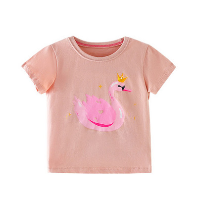 Dječja majica kratkih rukava 2-8 godina Pamučne majice kratkih rukava za djevojčice Slatki crtani uzorci za djevojčice Dječja ljetna odjeća za dojenčad kratkih rukava