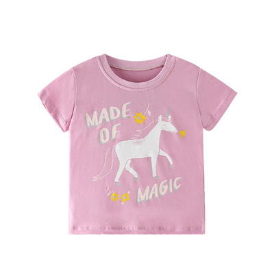 Dječja majica kratkih rukava 2-8 godina Pamučne majice kratkih rukava za djevojčice Slatki crtani uzorci za djevojčice Dječja ljetna odjeća za dojenčad kratkih rukava