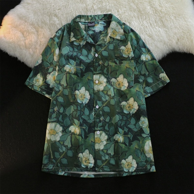 Košele Dámske Vrecká Univerzálne Retro Vintage Nový Dizajn Letné Štýlové Streetwear Útulné Tričká Ženy Kvetinové Ležérne Jednoduché Bf