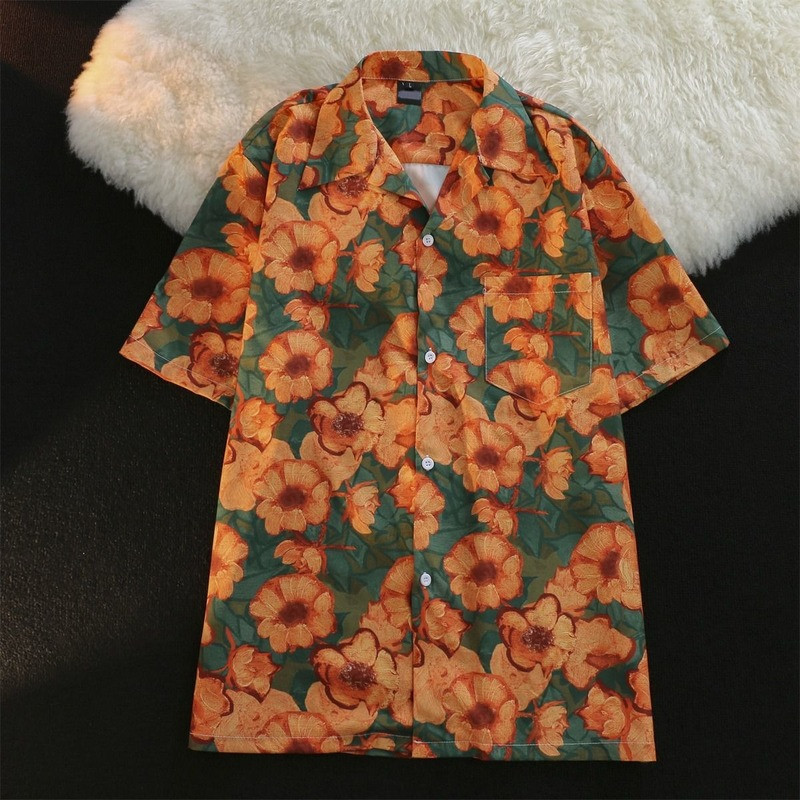 Košele Dámske Vrecká Univerzálne Retro Vintage Nový Dizajn Letné Štýlové Streetwear Útulné Tričká Ženy Kvetinové Ležérne Jednoduché Bf