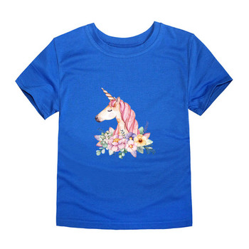 2-12Y Παιδικό μπλουζάκι για κορίτσια Πουκάμισα Μονόκερος Tshirt Cartoon Παιδικό T-Shirt Βαμβακερά μπλουζάκια για εφήβους Κοριτσίστικα ρούχα καλοκαιρινά ρούχα