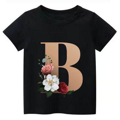Summe Retro Flowers ABCD Dječja majica Kawaii Trend Majica Harajuku Slovo Ležerna odjeća Dječja majica za djevojčice i dječake Majice kratkih rukava
