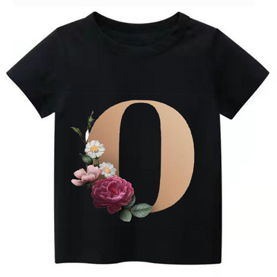 Summe Retro Flowers ABCD Dječja majica Kawaii Trend Majica Harajuku Slovo Ležerna odjeća Dječja majica za djevojčice i dječake Majice kratkih rukava