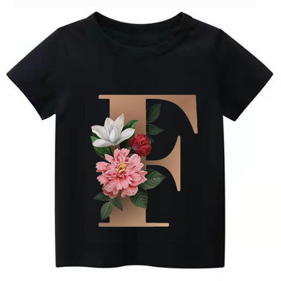 Summe Retro Flowers ABCD Dječja majica Kawaii Trend Majica Harajuku Slovo Ležerna odjeća Dječja majica za djevojčice i dječake Majice kratkih rukava