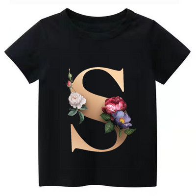 Summe Retro Flowers ABCD Dječja majica Kawaii Trend Majica Harajuku Slovo Ležerna odjeća Dječja majica za djevojčice i dječake Majice kratkih rukava