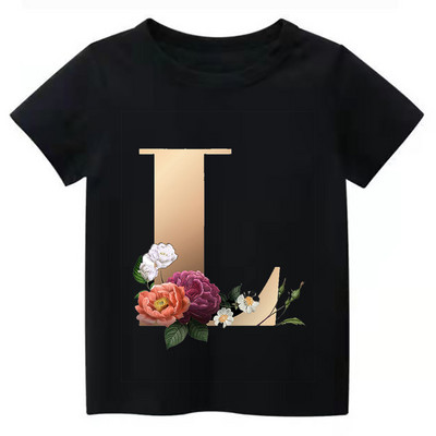 Summe Retro Flowers ABCD Dječja majica Kawaii Trend Majica Harajuku Slovo Ležerna odjeća Dječja majica za djevojčice i dječake Majice kratkih rukava