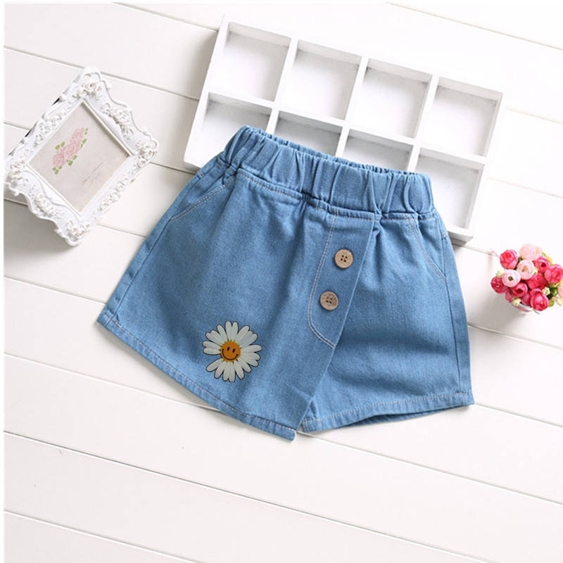 Nove ljetne dječje kratke traper kratke hlače za djevojčice Fashion Girl Short Princess Jeans Dječje hlače Kratke hlače za djevojčice Odjeća za djevojčice s cvijećem