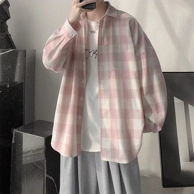 Ingek, Női, alkalmi, kockás utcai ruházat, tavaszi divat, koreai stílus, egyszerű diákok, harajuku, női zsebek, alapkivitel