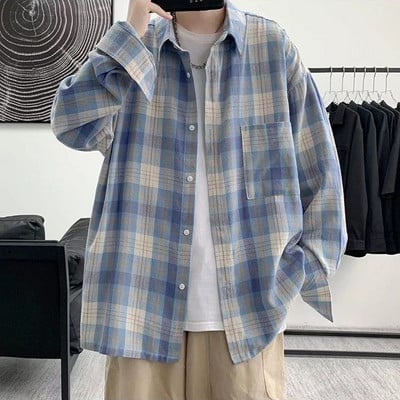 Ingek, Női, alkalmi, kockás utcai ruházat, tavaszi divat, koreai stílus, egyszerű diákok, harajuku, női zsebek, alapkivitel