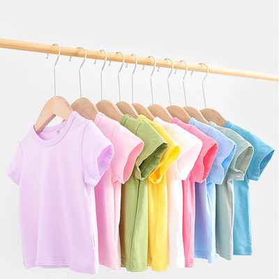 16 Colors Solid Children T-shirt for Boys Girls Cotton Summer Kids Tops Tees Baby Kids Tshirts Blouse Clothes 12M 24M 2-12 Years