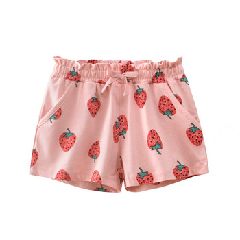 2023 летни памучни къси панталони за момичета Корейска версия с щампи 2-8 години Деца Ежедневни къси панталони за момичета Детски дрехи за бебета за момичета